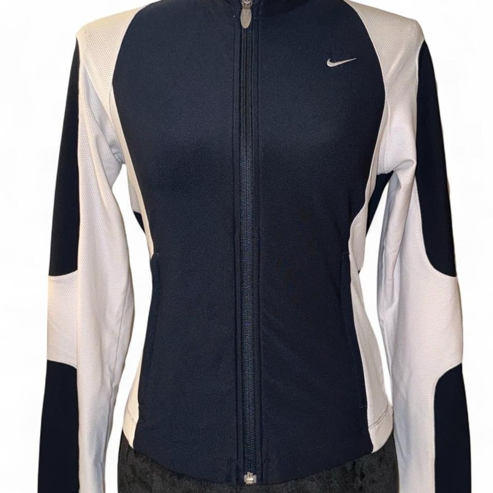 Vintage y2k navy and white Nike track jacket xs